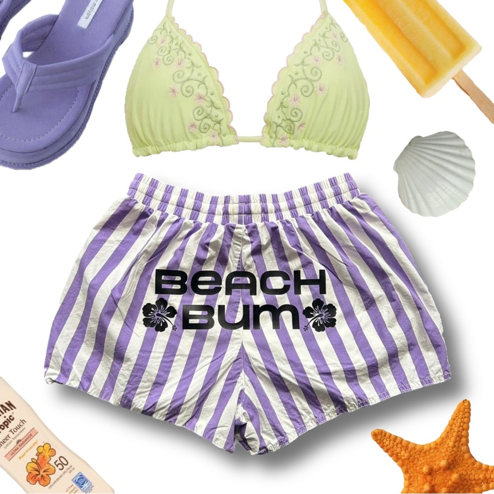 Urban Outfitters Purple and White Athletic Shorts/beach cover up